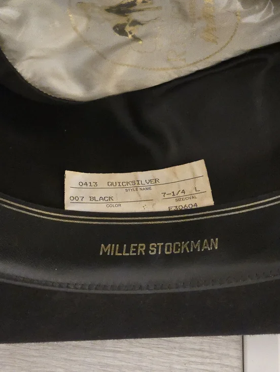 Vintage Resistol Quicksilver Black Cowboy Hat 7 1/4 Western Band Faded Horseboy - Picture 5 of 7